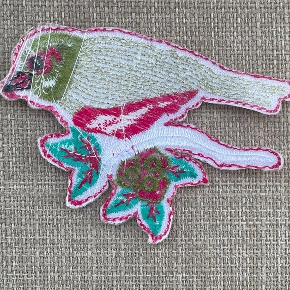 Iron On Patches Multi Color Bird on Branch Embroidery Patches - Picture 6 of 8